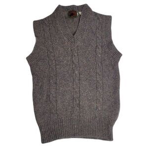 VINTAGE‎ 90s sweater vest multicolor wool cable knit v-neck S